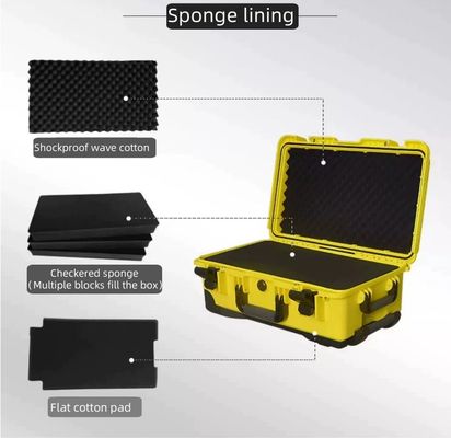 EM5230 Plastic Flight Case with Shock Absorption Customizable Lining and Pull Rod Ultra-Quiet Wheels
