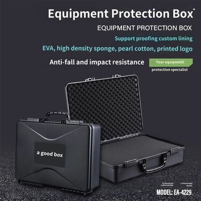 Multi Tool Box BLACK Heavy-Duty Shock Explosion Proof PP Storage Carrying Sponge Portable Box with Shockproof Protection
