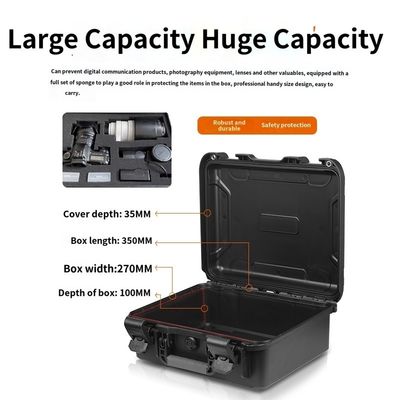 Shockproof Dustproof Waterproof IP67 Portable Black PP Plastic Carrying Case for Pre-cut Foam Toolbox and Customizable Design