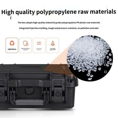 Shockproof Dustproof Waterproof IP67 Portable Black PP Plastic Carrying Case for Pre-cut Foam Toolbox and Customizable Design