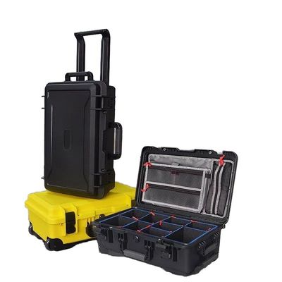Waterproof Shockproof EVA Foam Padded Hard Plastic Tool Case with Pull Rod Handle IP67 Customizable 560*355*230mm
