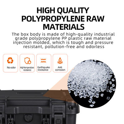 Multi Tool Box IP67 Waterproof Hard PP Black Plastic Carrying Case with Precut Foam Custom Color Accepted OEM/ODM Support