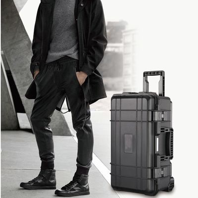 Dust Proof Impact Resistant IP67 Waterproof Portable Tool Box with Wheels and Customizable Interior