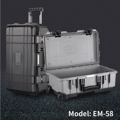 Customizable Internal Size Black IP67 Waterproof Shockproof Hard Plastic Tool Case for Instrument Protection