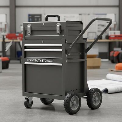 Caja de almacenamiento de herramientas de diseño plegable con colector de polvo y material de bambú para una organización eficiente de herramientas