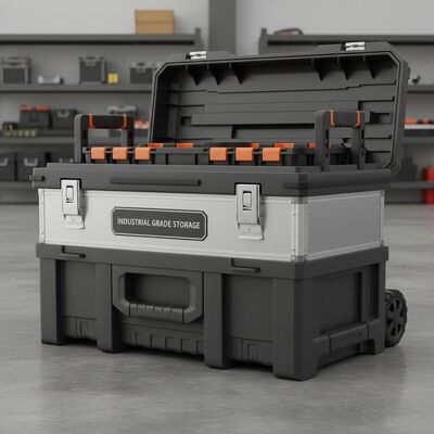 Boîte de stockage d'outils de conception pliable avec construction en plastique durable et compatibilité avec le système de stockage et de récupération automatisé