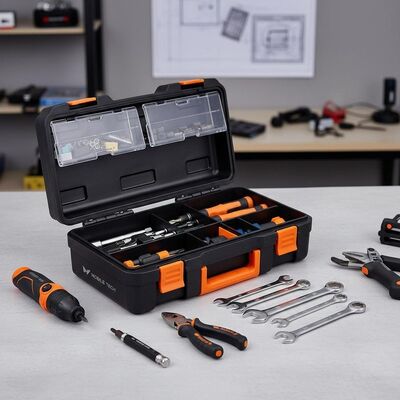 Boîte à outils personnalisée légère avec plusieurs compartiments de rangement et panneau d'outillage composite pour techniciens mobiles