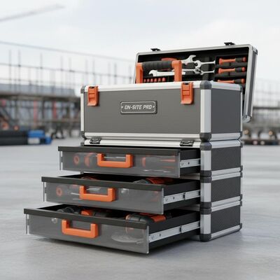 Boîte à outils personnalisée portable avec des compartiments spacieux de construction légère et un porte-outils BT pour la gestion des outils sur site